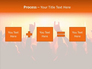 Cheering Crowd In Front Of Bright Stage Lights PowerPoint Template