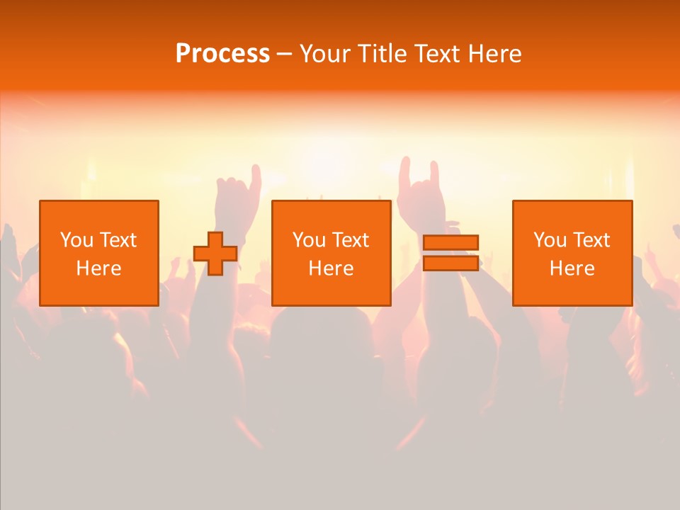 Cheering Crowd In Front Of Bright Stage Lights PowerPoint Template