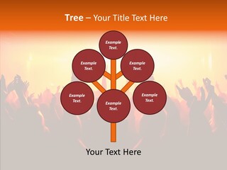 Cheering Crowd In Front Of Bright Stage Lights PowerPoint Template