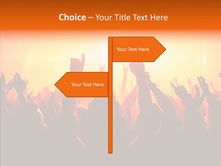 Cheering Crowd In Front Of Bright Stage Lights PowerPoint Template