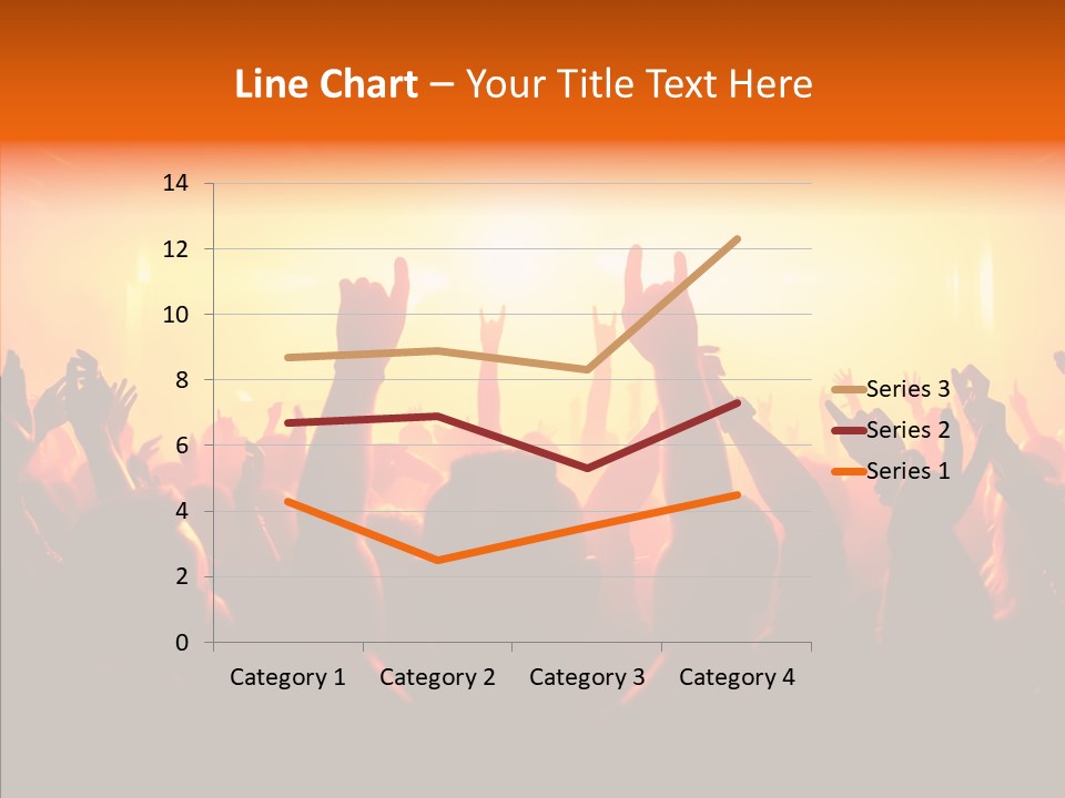 Cheering Crowd In Front Of Bright Stage Lights PowerPoint Template