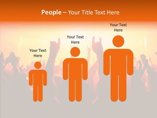 Cheering Crowd In Front Of Bright Stage Lights PowerPoint Template