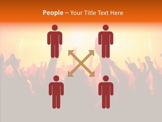 Cheering Crowd In Front Of Bright Stage Lights PowerPoint Template