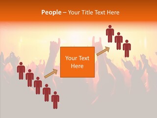 Cheering Crowd In Front Of Bright Stage Lights PowerPoint Template