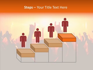 Cheering Crowd In Front Of Bright Stage Lights PowerPoint Template