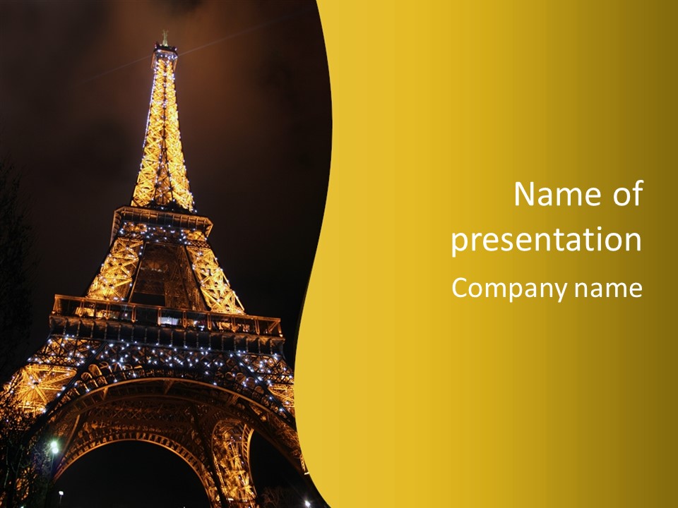Paris Tower Light PowerPoint Template