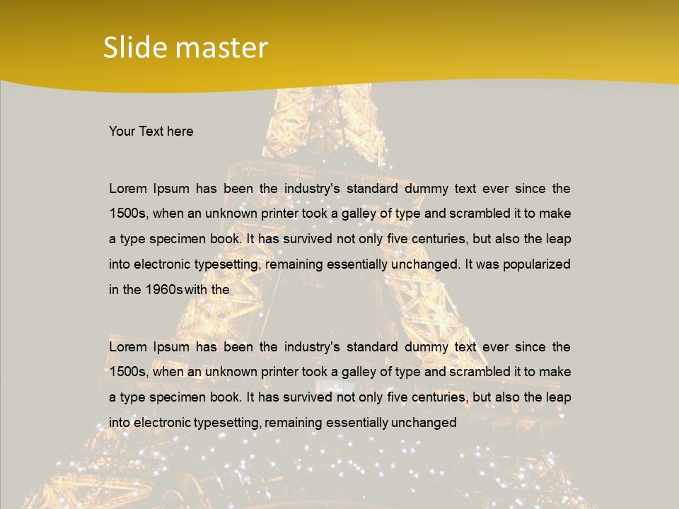 Paris Tower Light PowerPoint Template