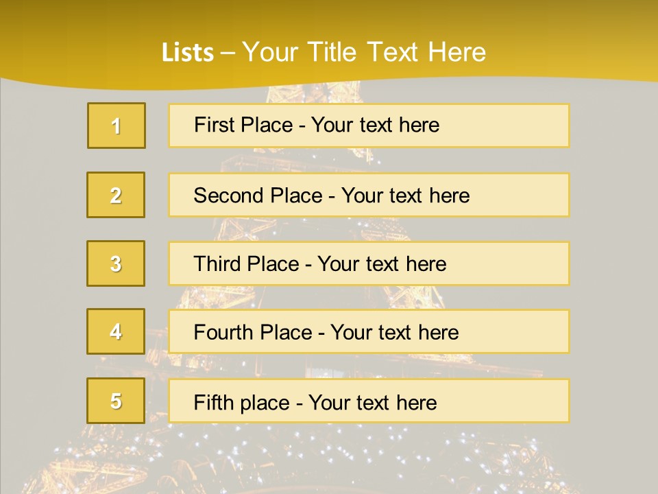 Paris Tower Light PowerPoint Template