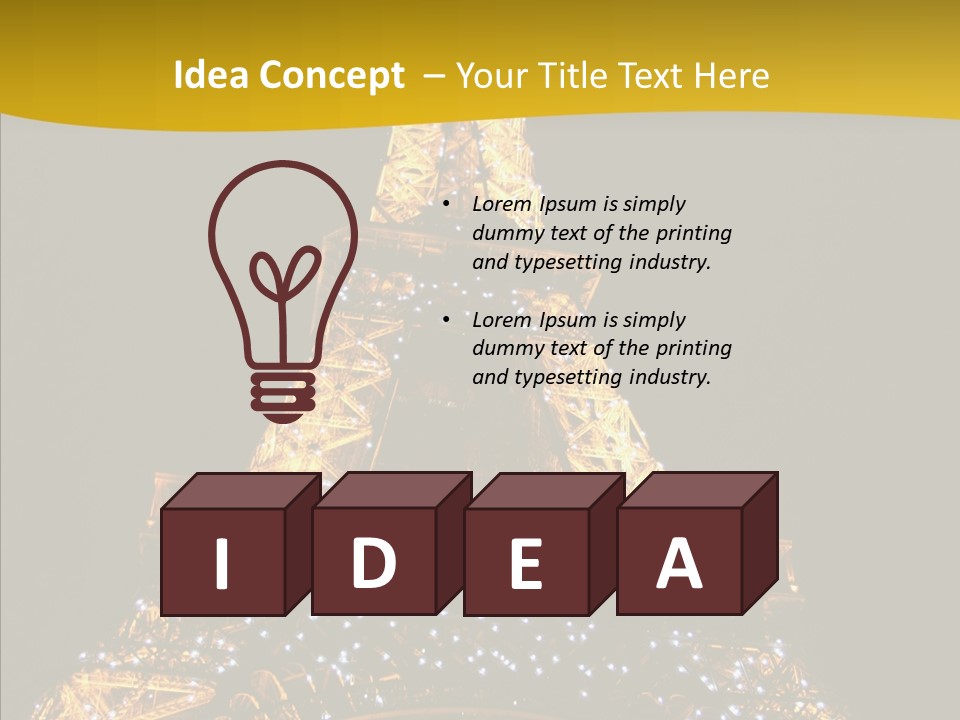 Paris Tower Light PowerPoint Template