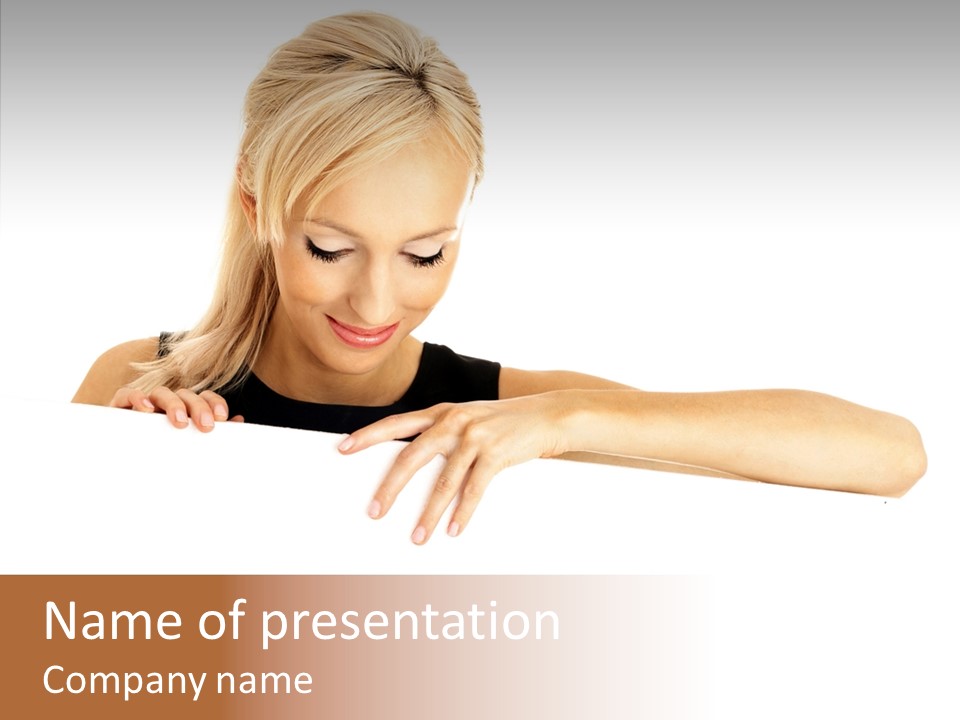 Beautiful Businesswoman One Person Woman PowerPoint Template