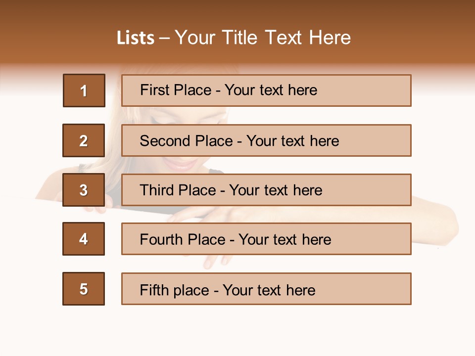 Beautiful Businesswoman One Person Woman PowerPoint Template