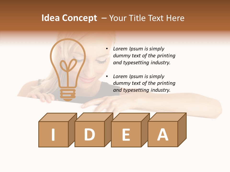 Beautiful Businesswoman One Person Woman PowerPoint Template