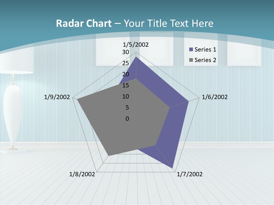 Vintage Living Blue PowerPoint Template