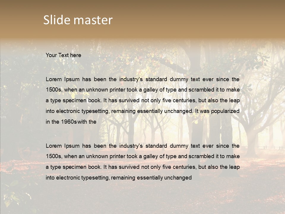 Branch Gold Ground PowerPoint Template