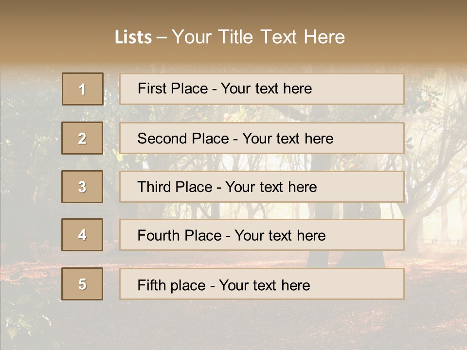 Branch Gold Ground PowerPoint Template