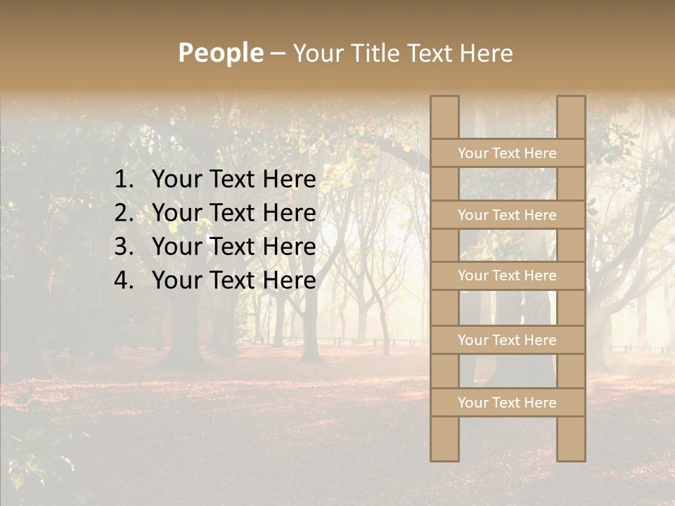 Branch Gold Ground PowerPoint Template