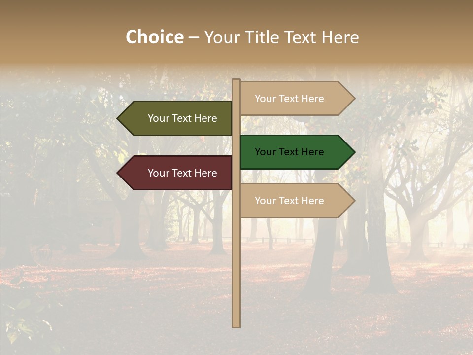 Branch Gold Ground PowerPoint Template