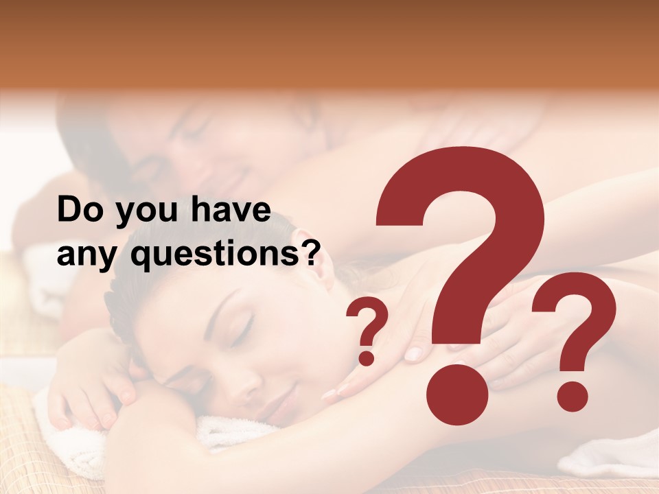 A Woman Getting A Back Massage From A Man PowerPoint Template