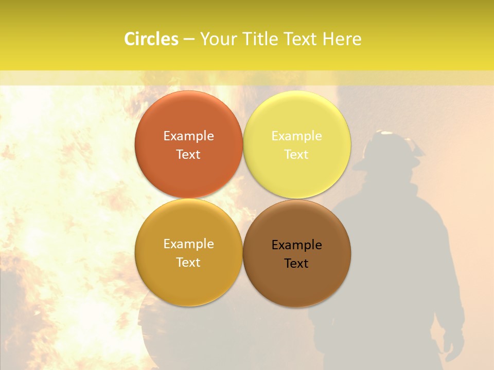 Firefighter Explosion Women PowerPoint Template