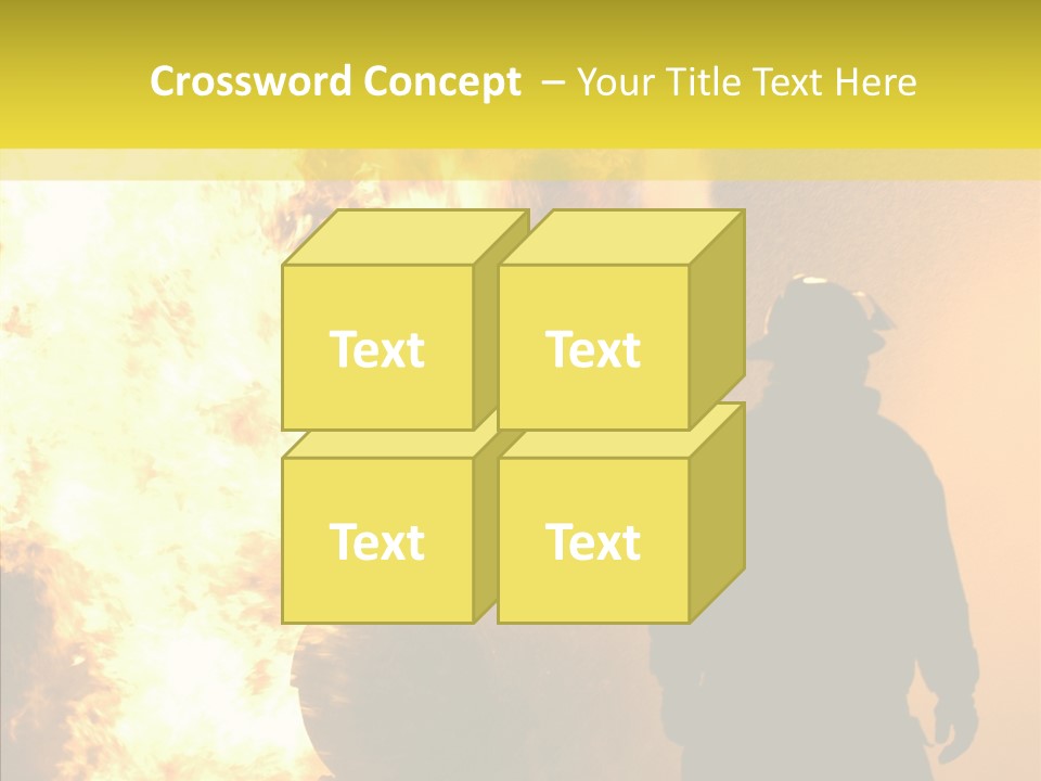 Firefighter Explosion Women PowerPoint Template