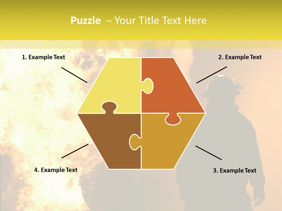 Firefighter Explosion Women PowerPoint Template