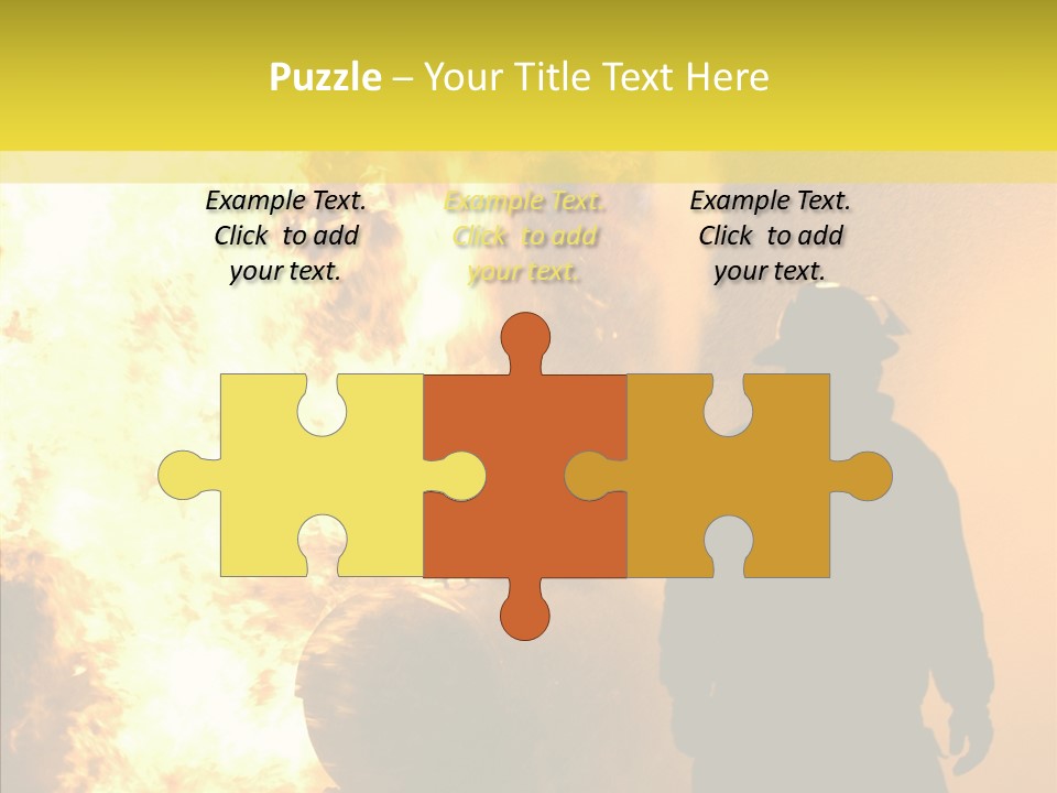 Firefighter Explosion Women PowerPoint Template