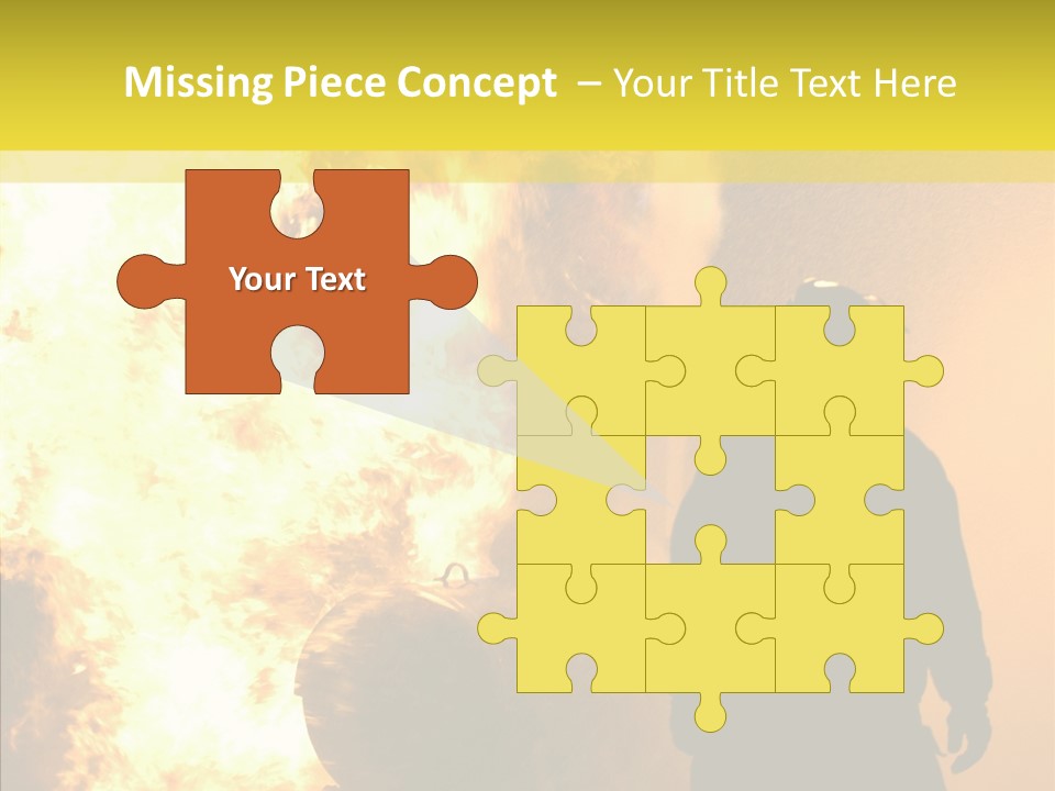 Firefighter Explosion Women PowerPoint Template