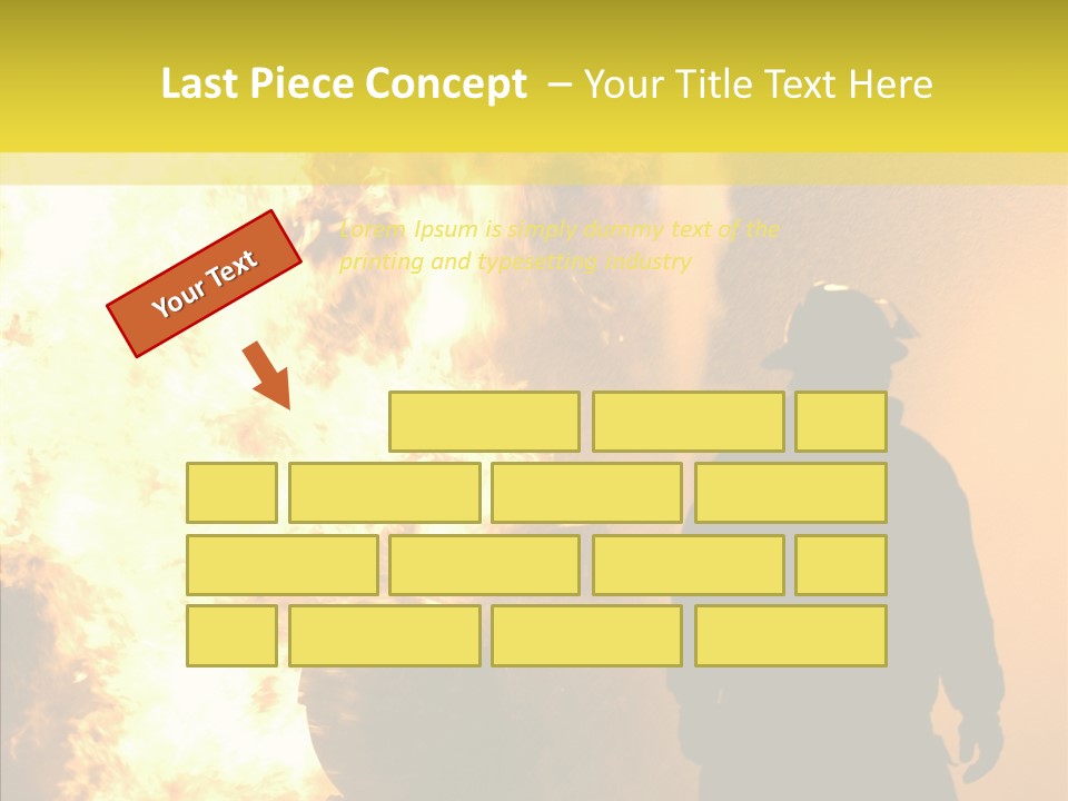 Firefighter Explosion Women PowerPoint Template