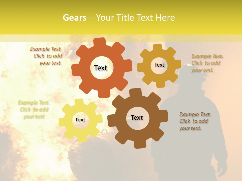 Firefighter Explosion Women PowerPoint Template