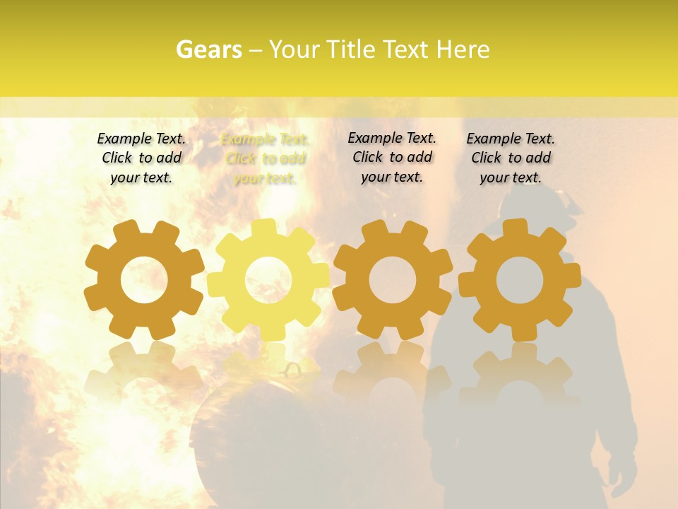 Firefighter Explosion Women PowerPoint Template