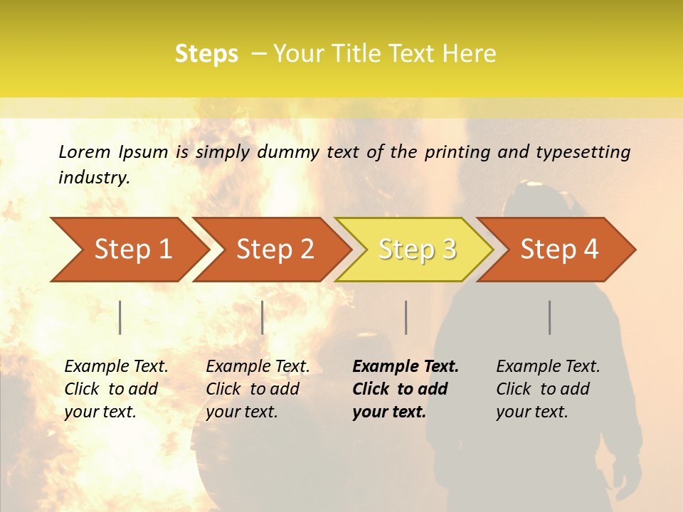 Firefighter Explosion Women PowerPoint Template