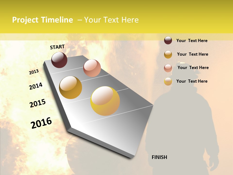 Firefighter Explosion Women PowerPoint Template