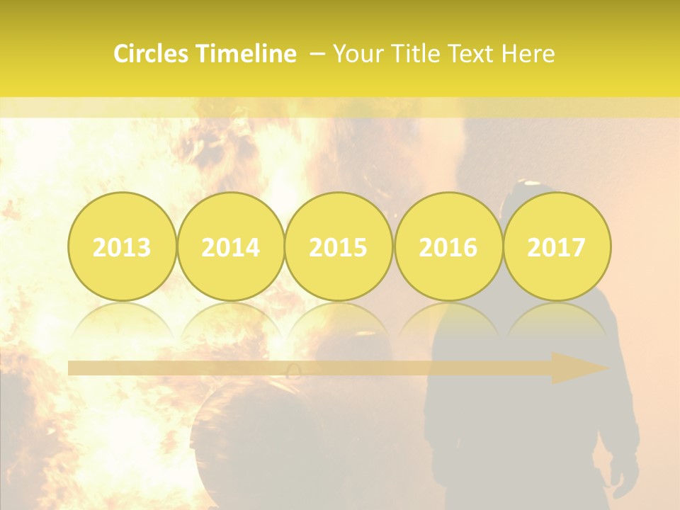 Firefighter Explosion Women PowerPoint Template