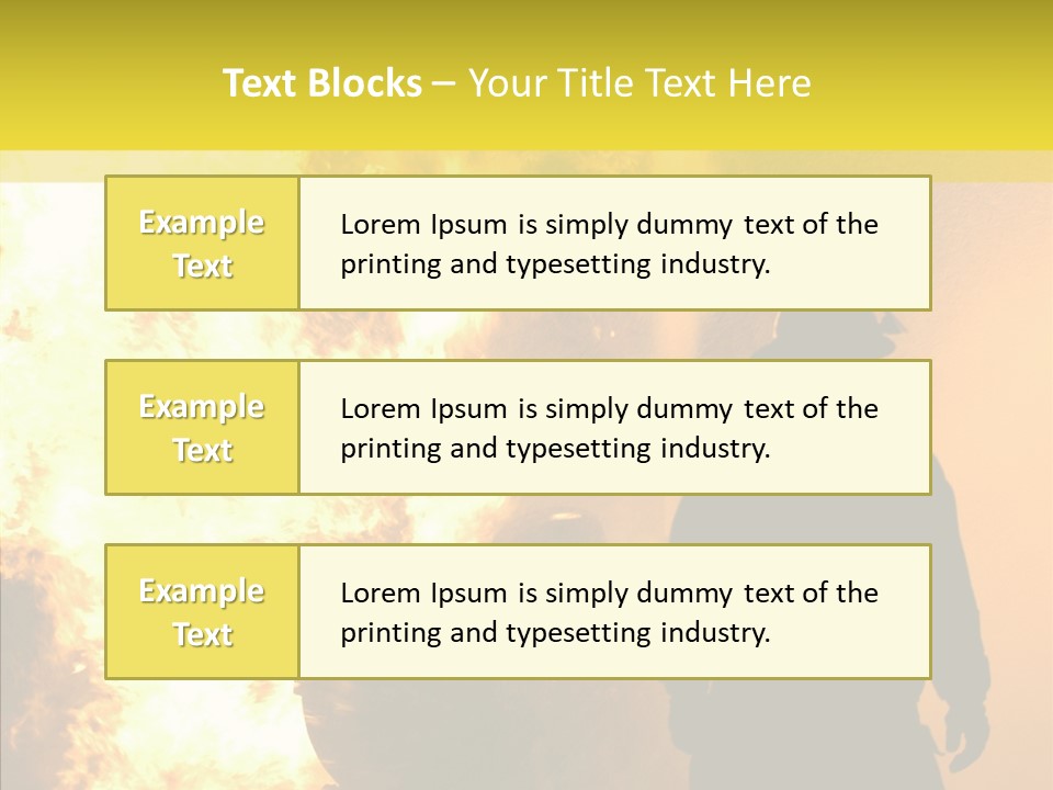 Firefighter Explosion Women PowerPoint Template