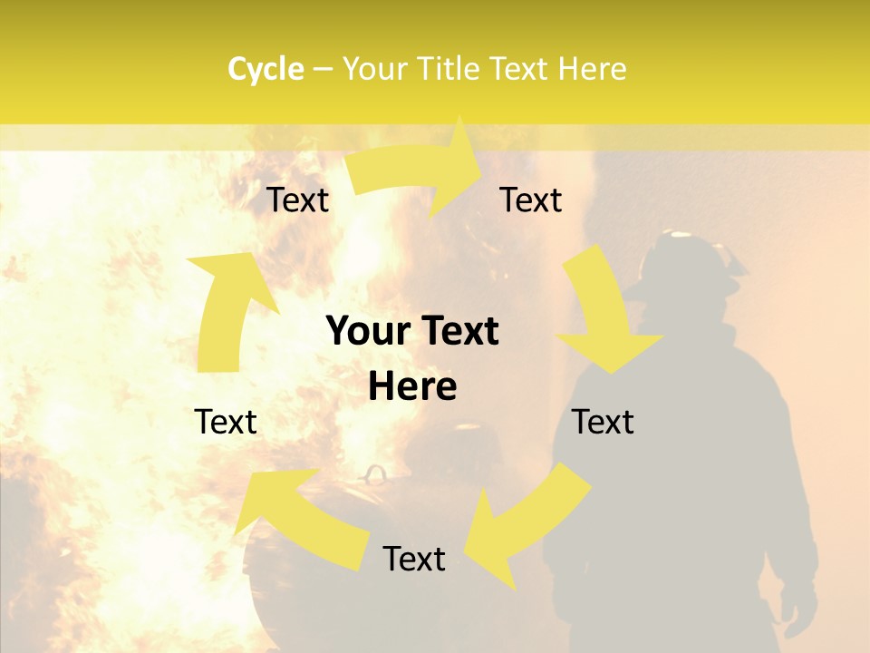 Firefighter Explosion Women PowerPoint Template