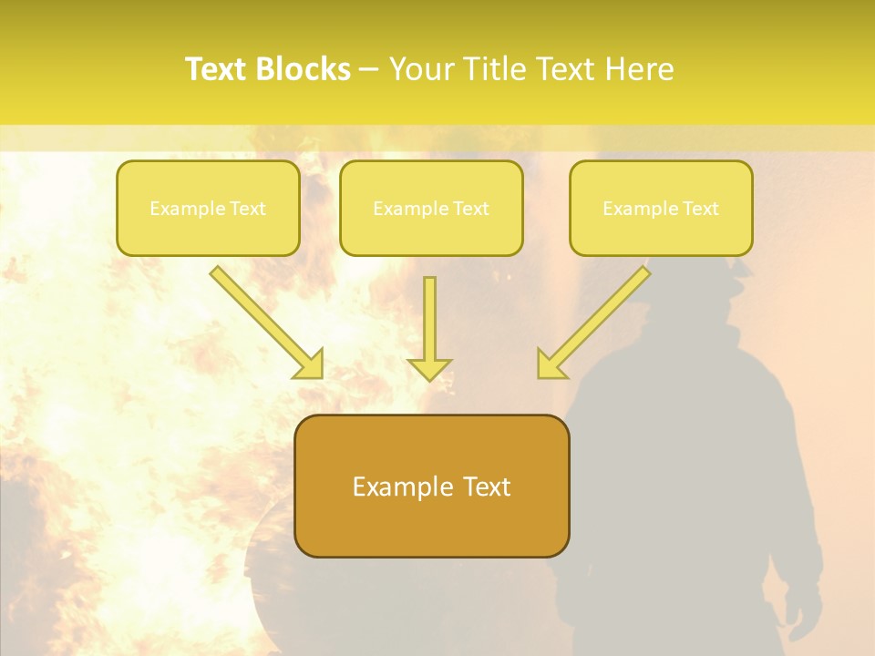 Firefighter Explosion Women PowerPoint Template