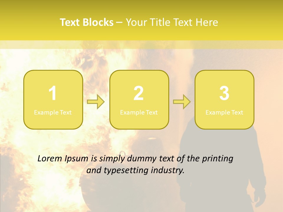 Firefighter Explosion Women PowerPoint Template