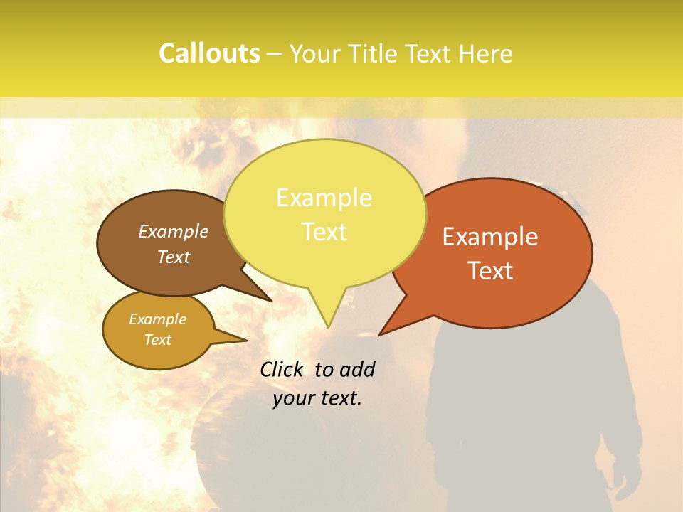 Firefighter Explosion Women PowerPoint Template