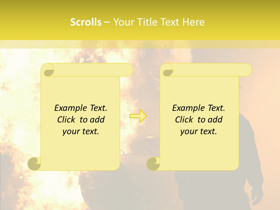 Firefighter Explosion Women PowerPoint Template