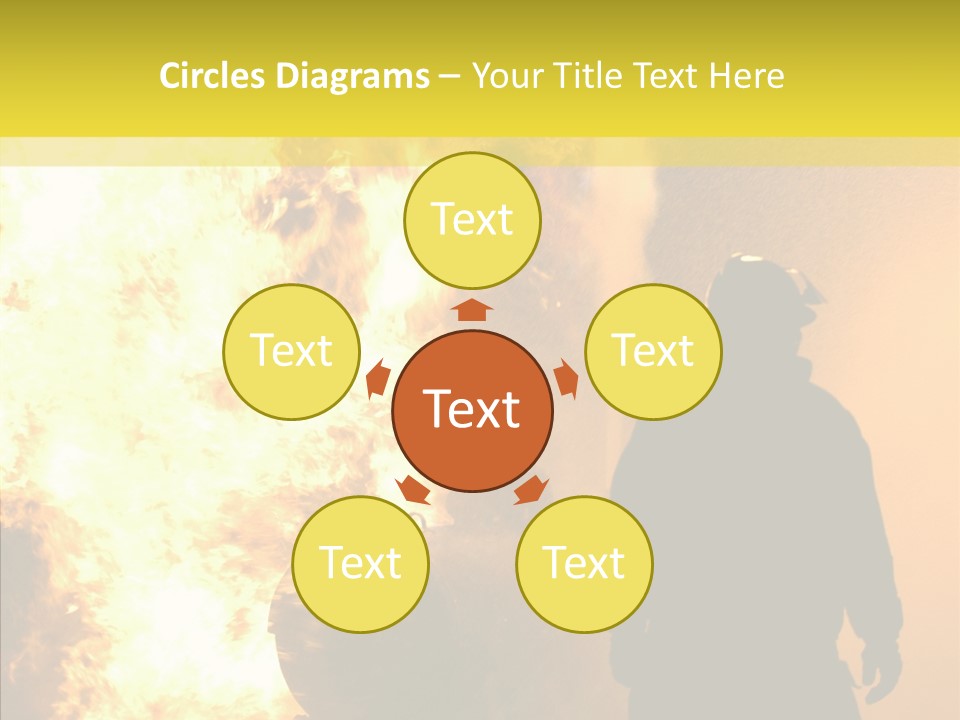 Firefighter Explosion Women PowerPoint Template