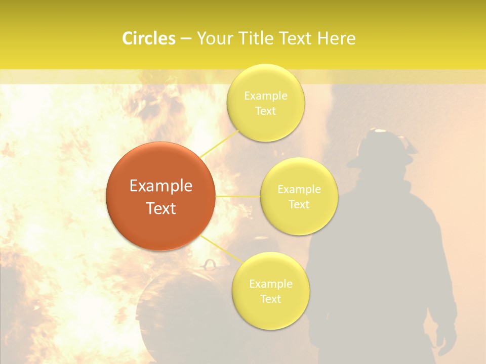 Firefighter Explosion Women PowerPoint Template