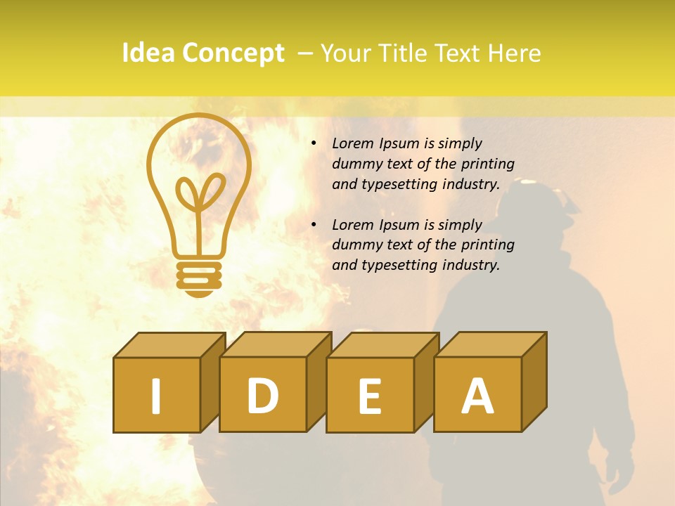 Firefighter Explosion Women PowerPoint Template