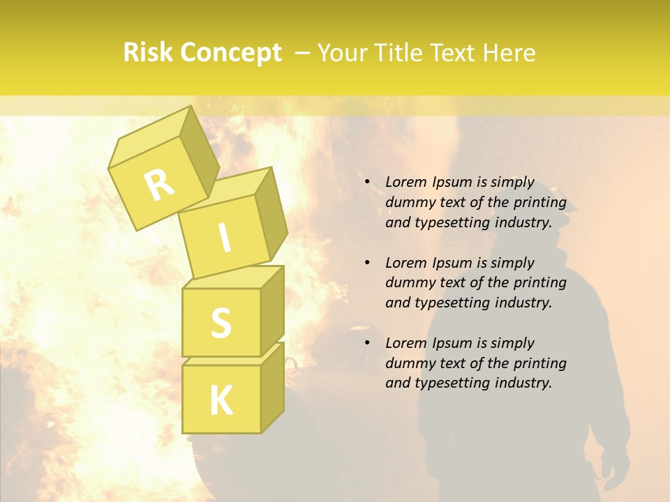 Firefighter Explosion Women PowerPoint Template