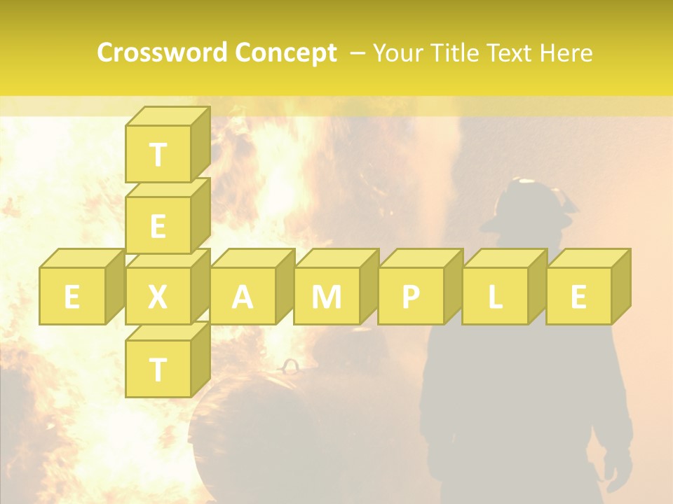 Firefighter Explosion Women PowerPoint Template