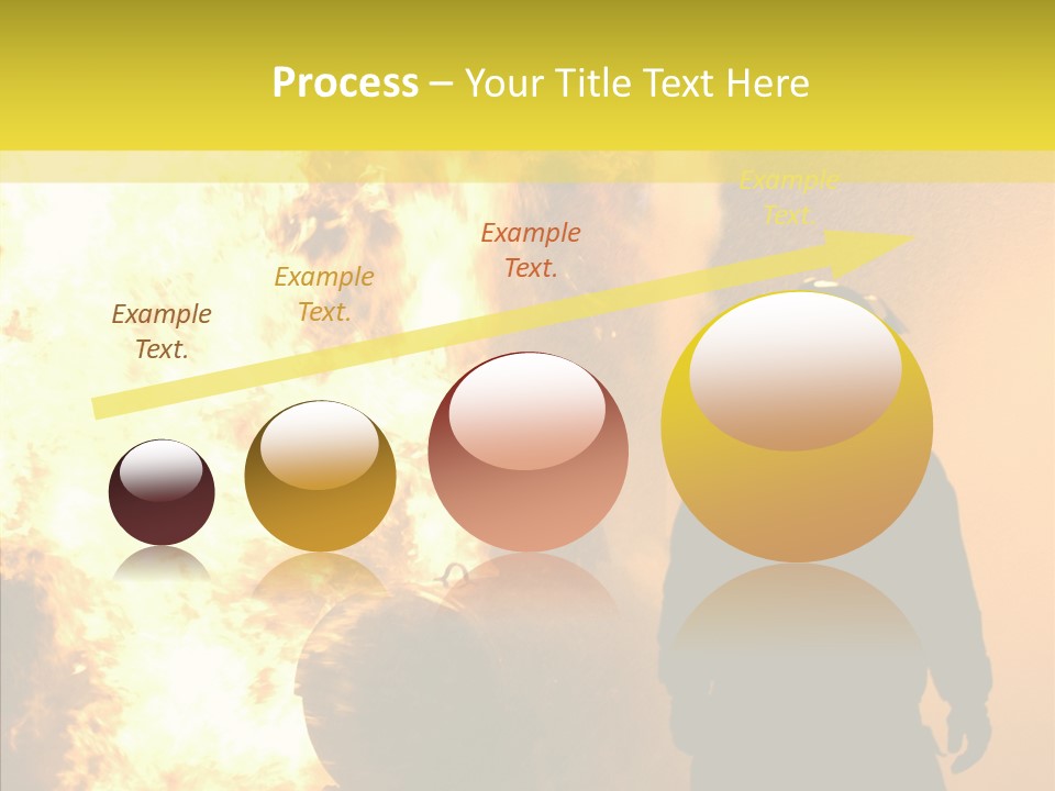 Firefighter Explosion Women PowerPoint Template