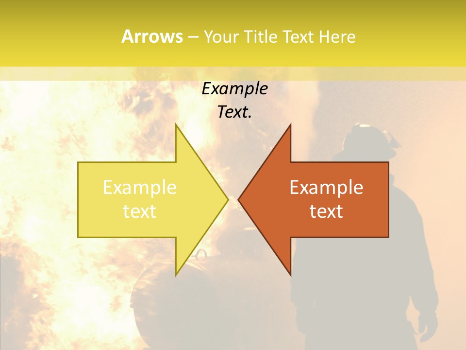 Firefighter Explosion Women PowerPoint Template