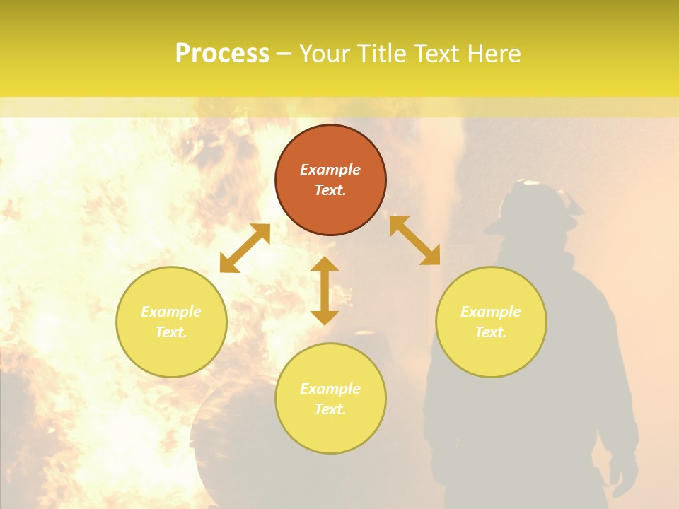 Firefighter Explosion Women PowerPoint Template