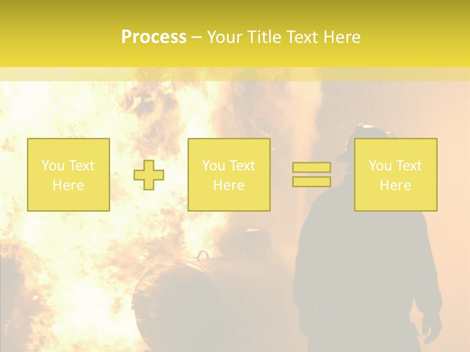 Firefighter Explosion Women PowerPoint Template