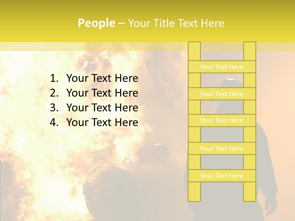 Firefighter Explosion Women PowerPoint Template