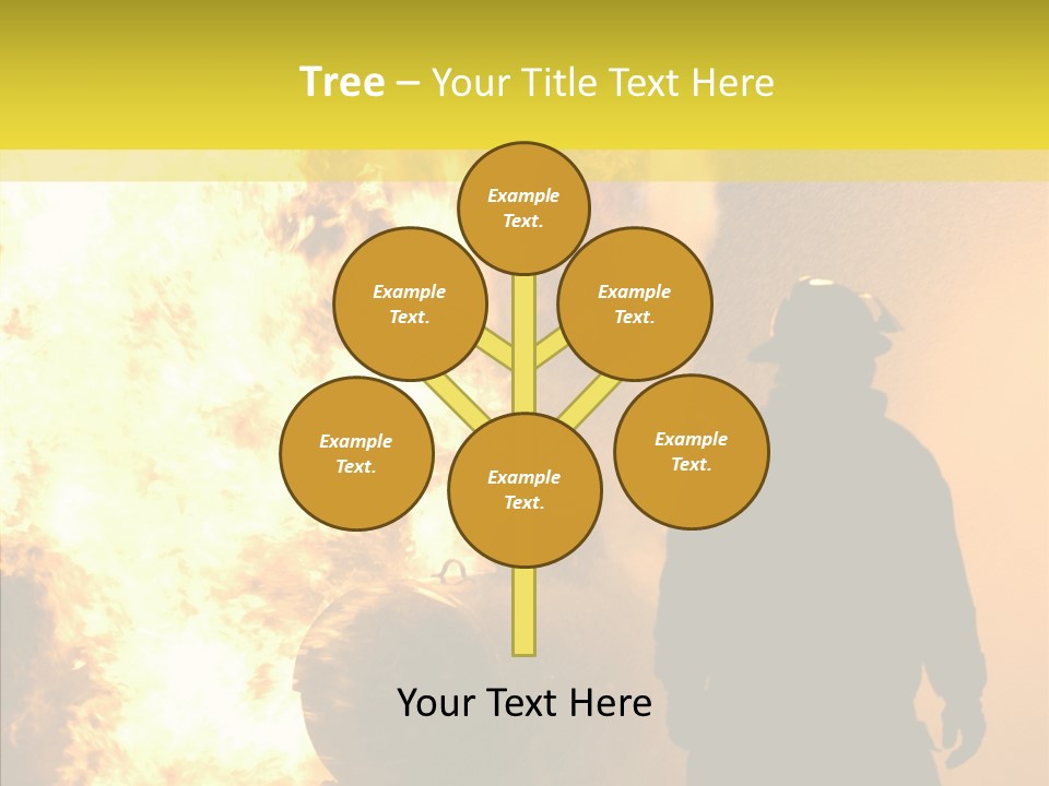 Firefighter Explosion Women PowerPoint Template